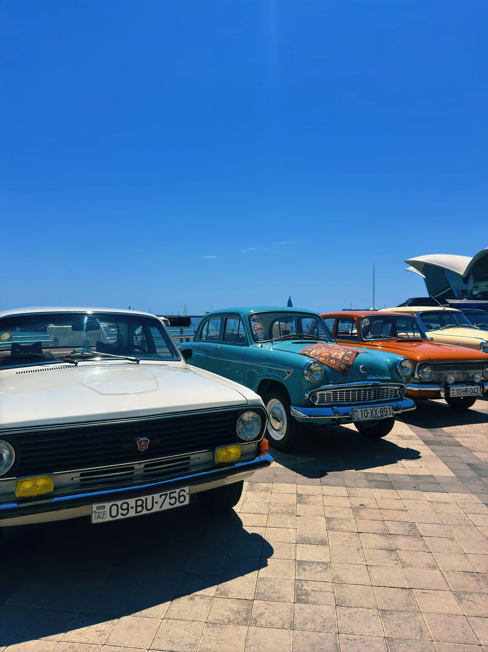 A photo of the car exhibition in Baku
