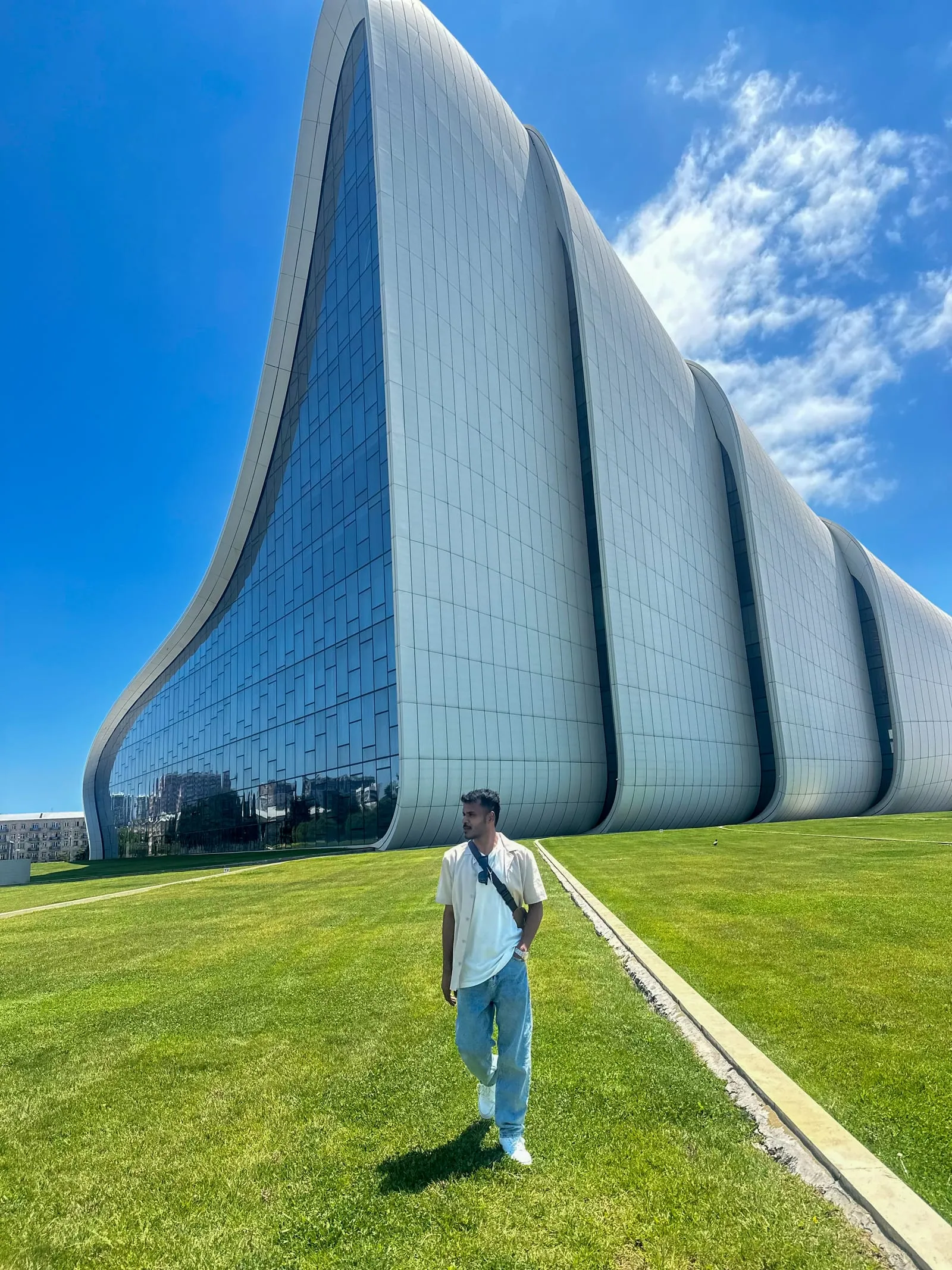 picture of standing in front of Heydar Aliev Centre