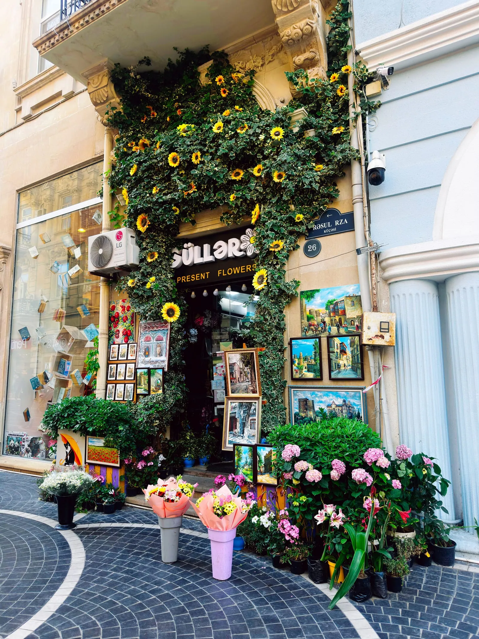 a decorated florist shop in baku