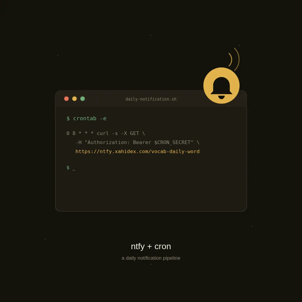 Cover image for Guide post: "Building a Cron-Based Notification Pipeline with ntfy"