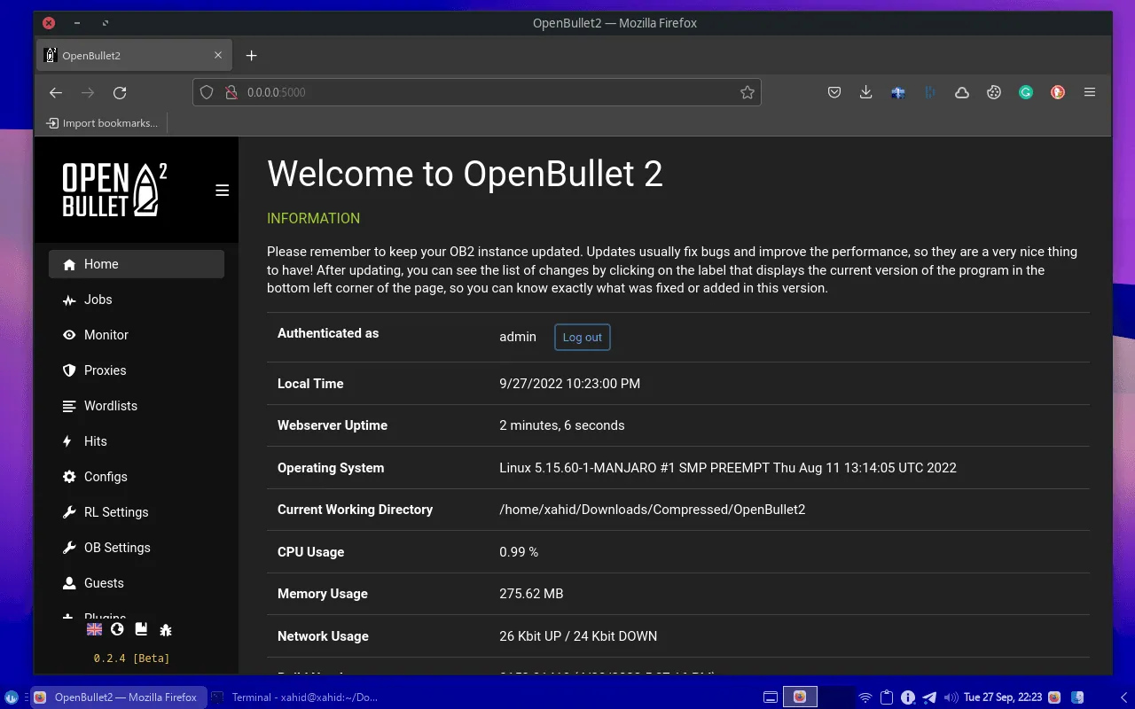 Openbullet on Linux Successfully Done