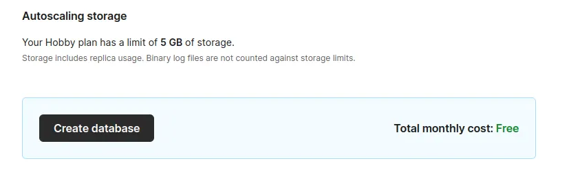 creating database with planetscale quickly