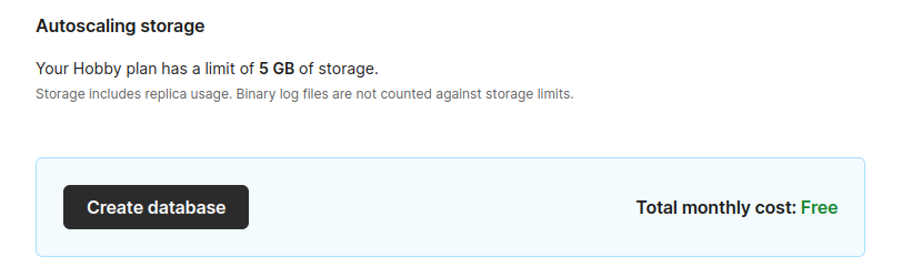 creating database with planetscale quickly